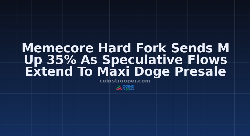 Memecore Hard Fork Sends M Up 35% As Speculative Flows Extend To Maxi Doge Presale