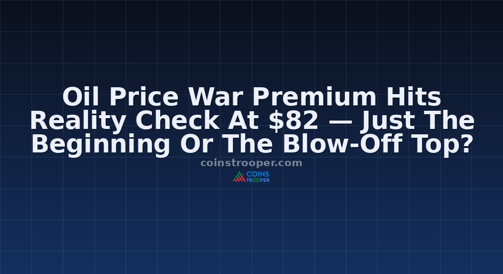 Oil Price War Premium Hits Reality Check At $82 — Just The Beginning Or The Blow-Off Top?