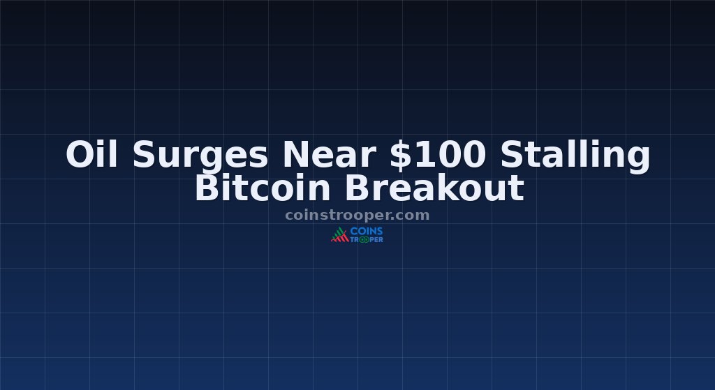 Oil Surges Near $100 Stalling Bitcoin Breakout