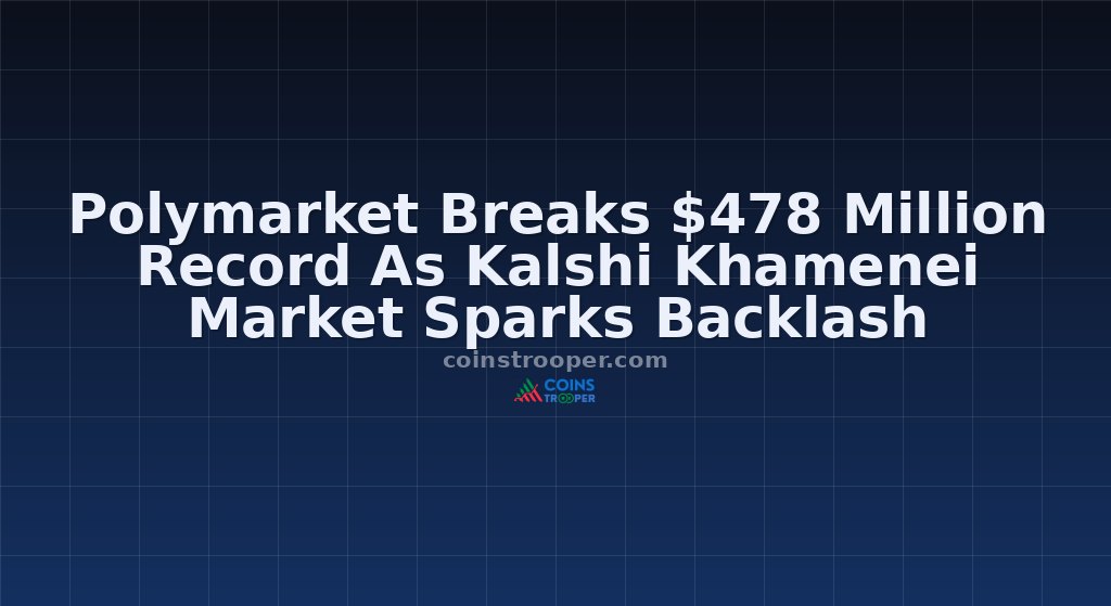 Polymarket Breaks $478 Million Record As Kalshi Khamenei Market Sparks Backlash