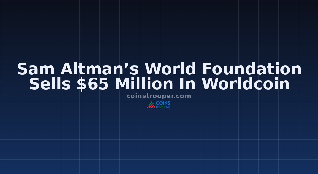 Sam Altman’s World Foundation Sells $65 Million In Worldcoin