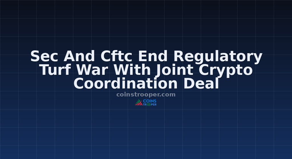 Sec And Cftc End Regulatory Turf War With Joint Crypto Coordination Deal