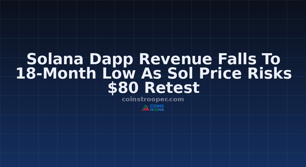 Solana Dapp Revenue Falls To 18-Month Low As Sol Price Risks $80 Retest