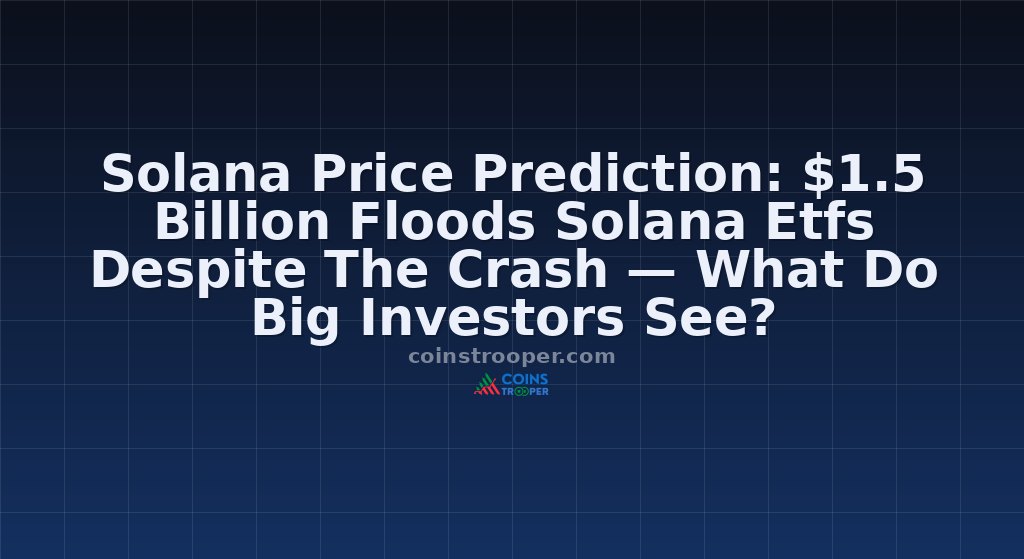 Solana Price Prediction: $1.5 Billion Floods Solana Etfs Despite The Crash — What Do Big Investors See?