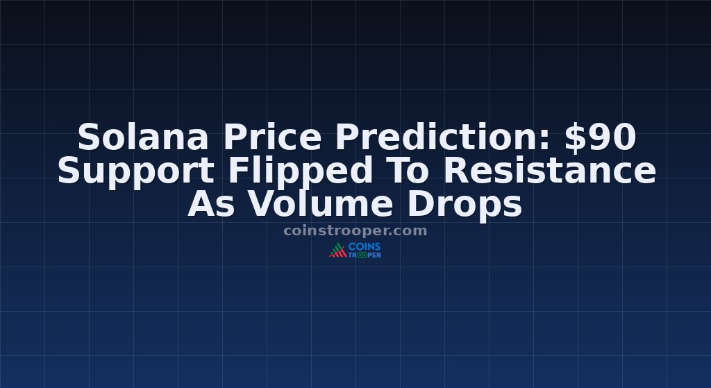 Solana Price Prediction: $90 Support Flipped To Resistance As Volume Drops