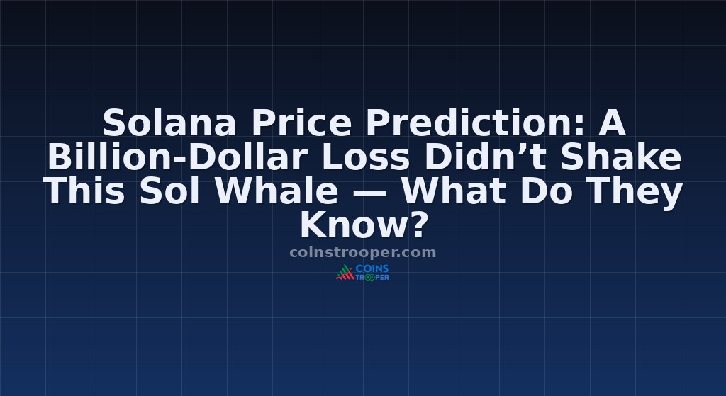Solana Price Prediction: A Billion-Dollar Loss Didn’t Shake This Sol Whale — What Do They Know?