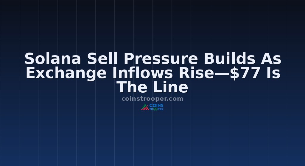 Solana Sell Pressure Builds As Exchange Inflows Rise—$77 Is The Line