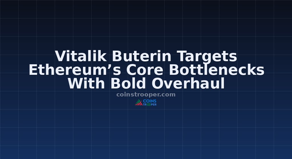 Vitalik Buterin Targets Ethereum’s Core Bottlenecks With Bold Overhaul