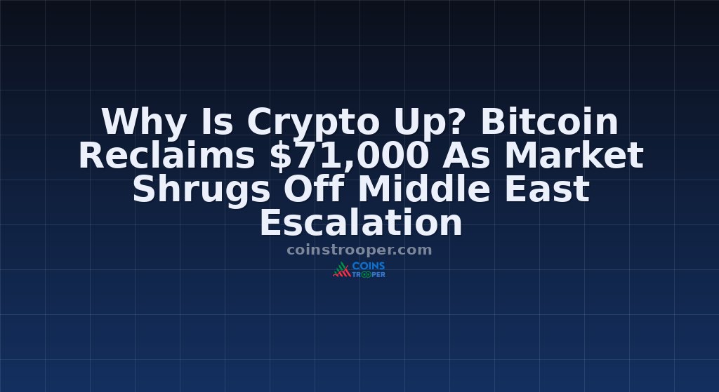 Why Is Crypto Up? Bitcoin Reclaims $71,000 As Market Shrugs Off Middle East Escalation