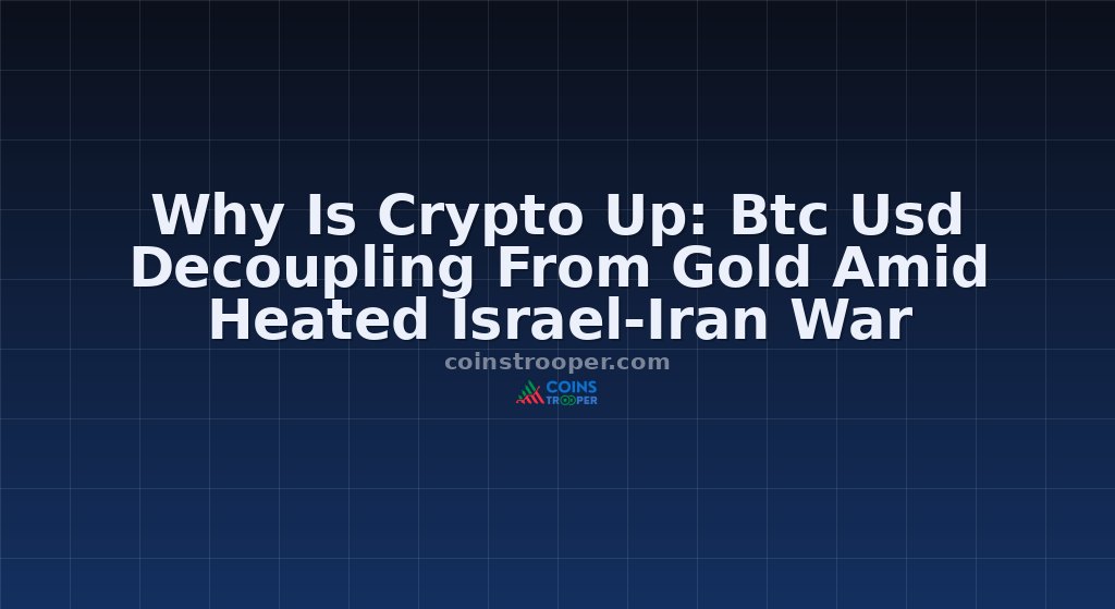 Why Is Crypto Up: Btc Usd Decoupling From Gold Amid Heated Israel-Iran War