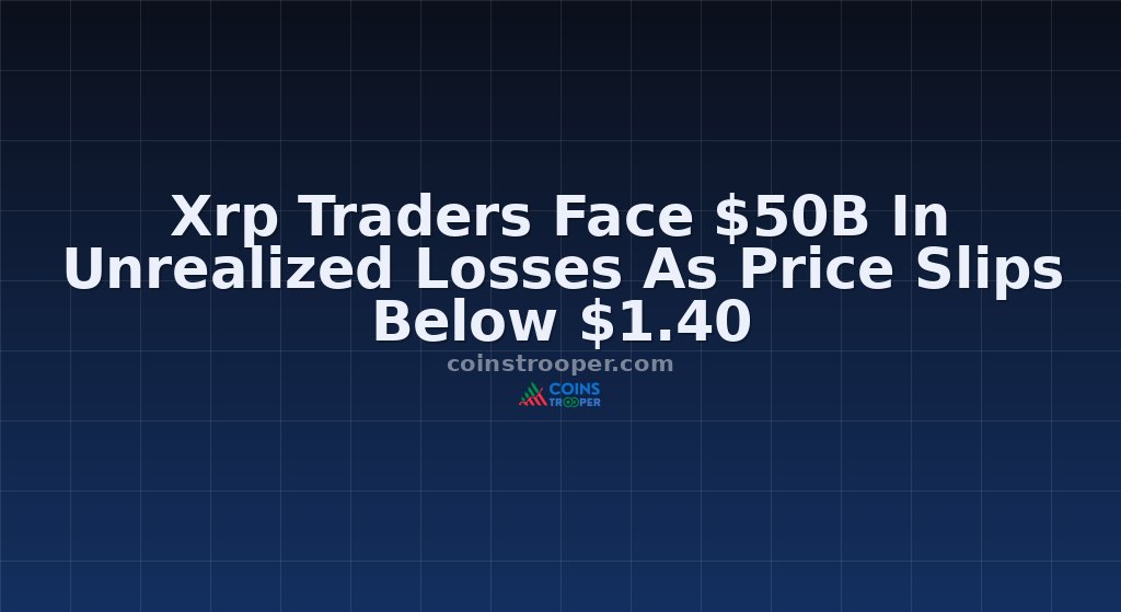 Xrp Traders Face $50B In Unrealized Losses As Price Slips Below $1.40