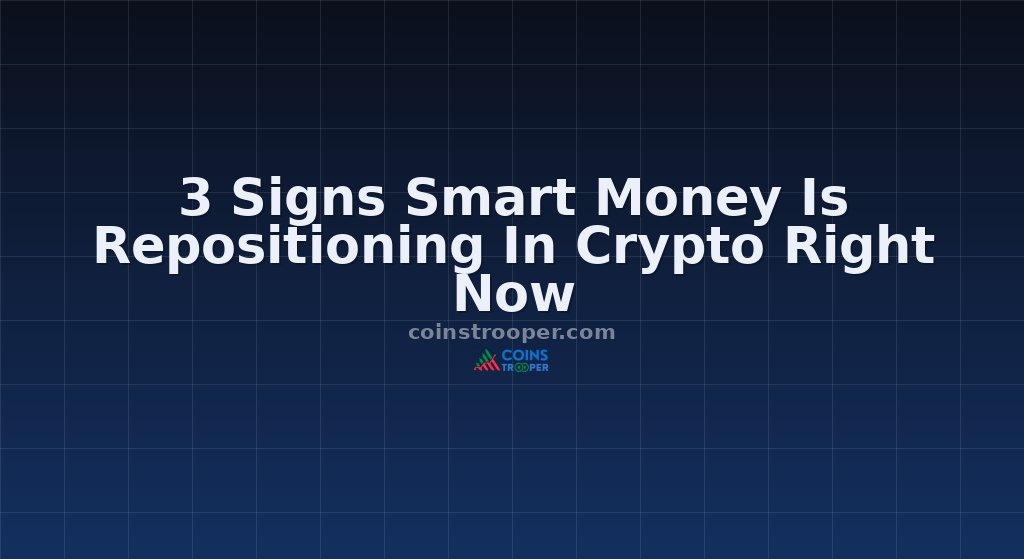 3 Signs Smart Money Is Repositioning In Crypto Right Now