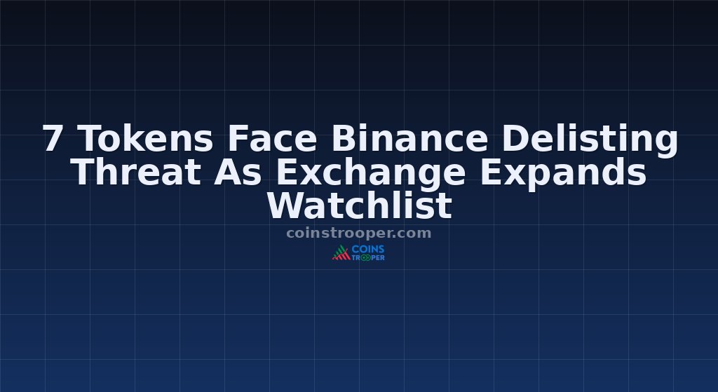 7 Tokens Face Binance Delisting Threat As Exchange Expands Watchlist
