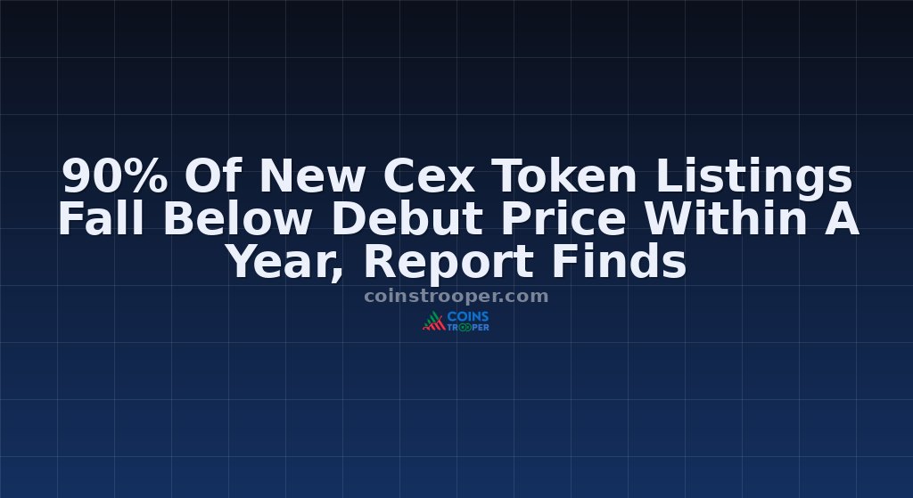 90% Of New Cex Token Listings Fall Below Debut Price Within A Year, Report Finds