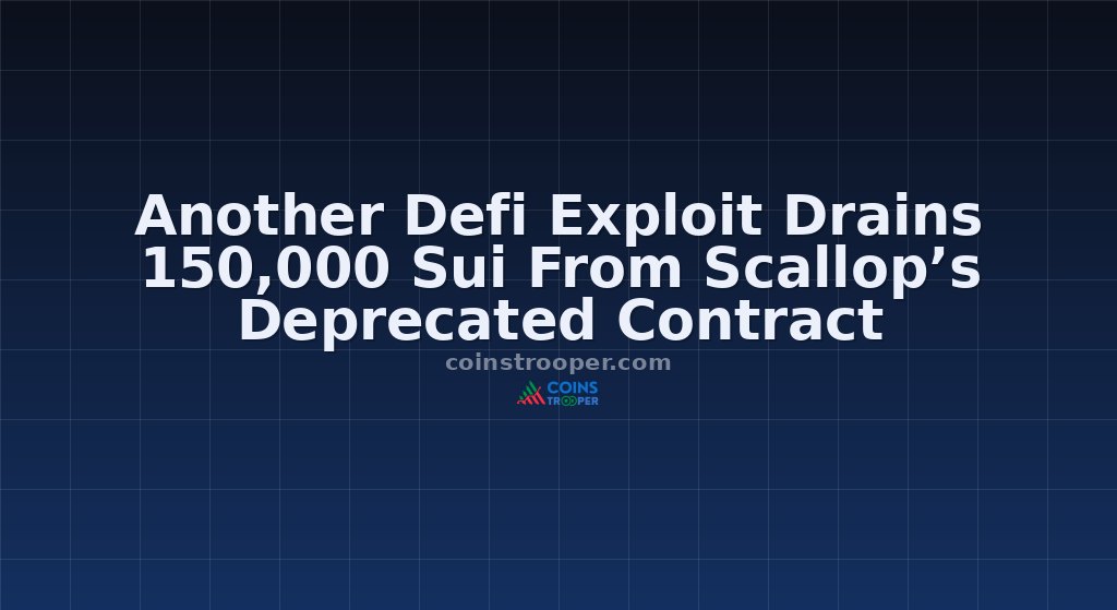 Another Defi Exploit Drains 150,000 Sui From Scallop’s Deprecated Contract