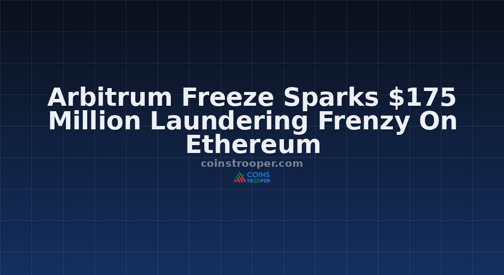 Arbitrum Freeze Sparks $175 Million Laundering Frenzy On Ethereum