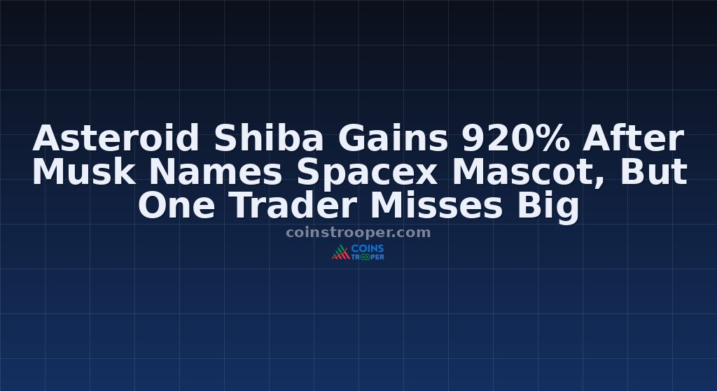 Asteroid Shiba Gains 920% After Musk Names Spacex Mascot, But One Trader Misses Big