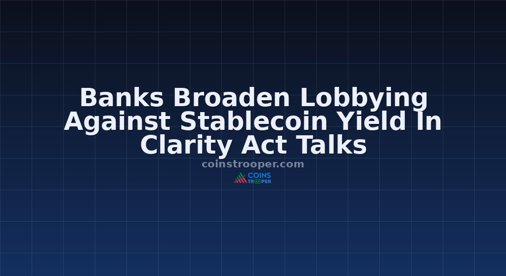 Banks Broaden Lobbying Against Stablecoin Yield In Clarity Act Talks