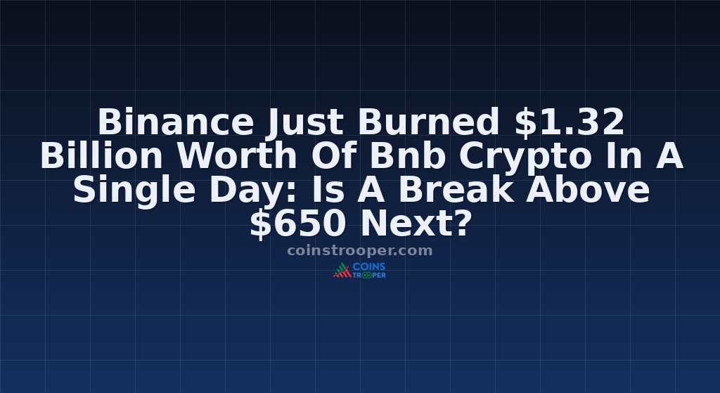 Binance Just Burned $1.32 Billion Worth Of Bnb Crypto In A Single Day: Is A Break Above $650 Next?