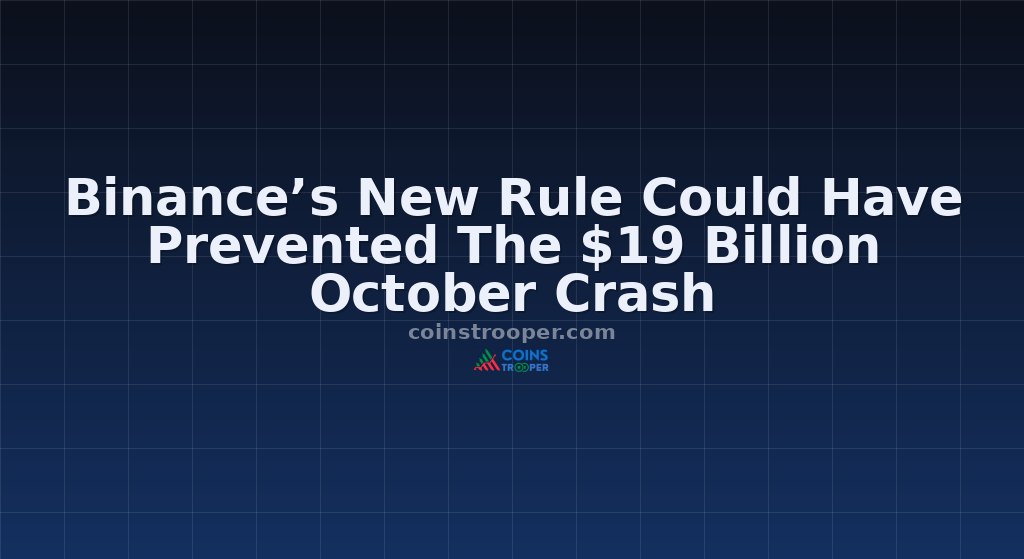 Binance’s New Rule Could Have Prevented The $19 Billion October Crash