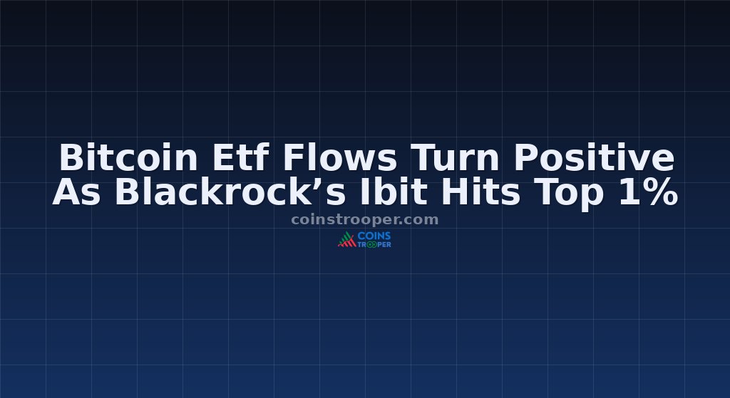 Bitcoin Etf Flows Turn Positive As Blackrock’s Ibit Hits Top 1%