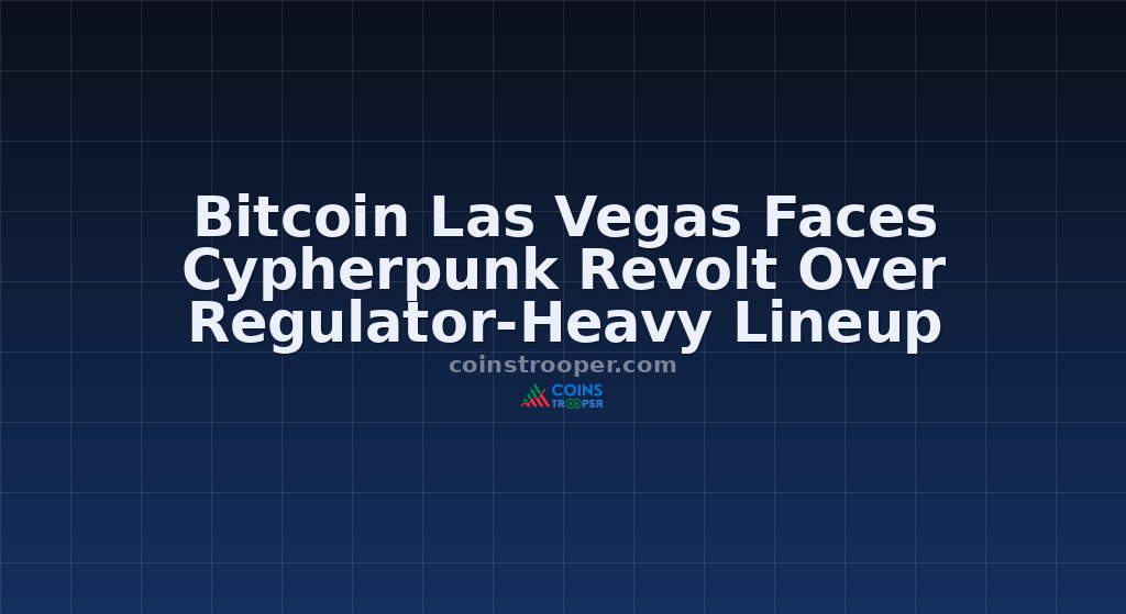 Bitcoin Las Vegas Faces Cypherpunk Revolt Over Regulator-Heavy Lineup