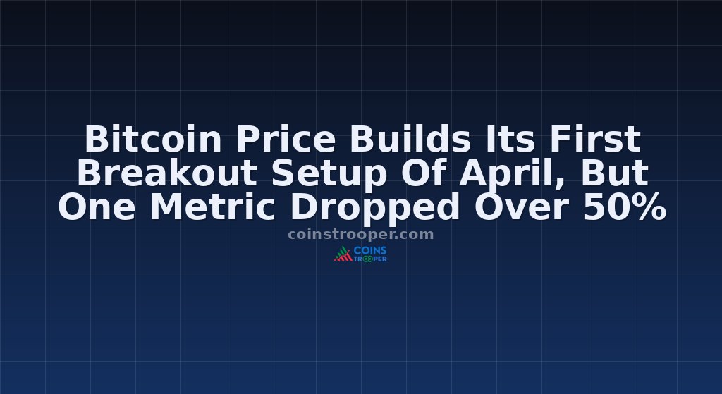 Bitcoin Price Builds Its First Breakout Setup Of April, But One Metric Dropped Over 50%