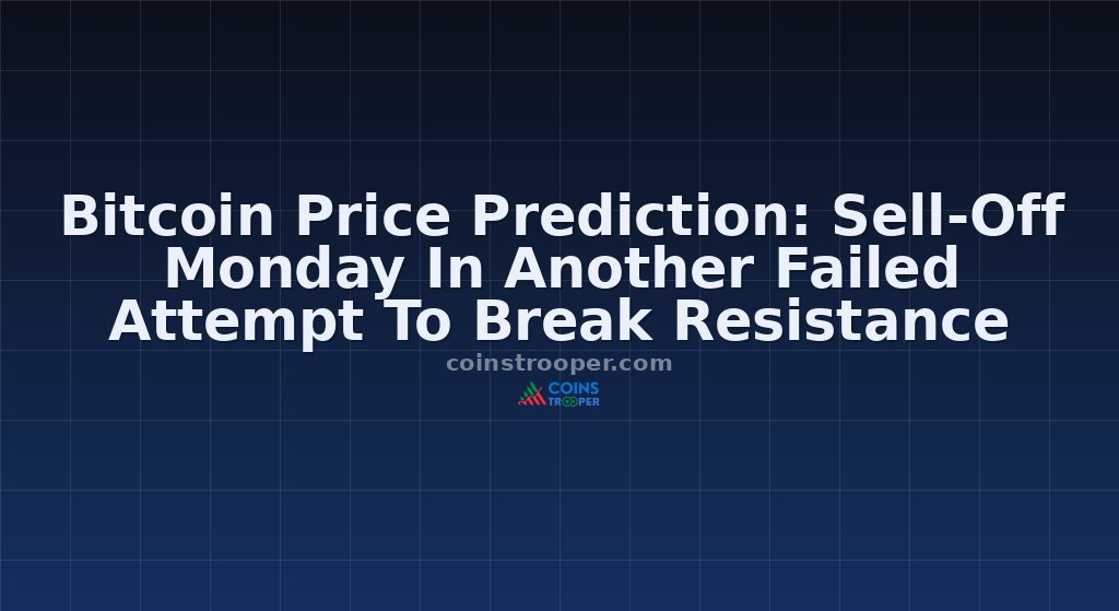 Bitcoin Price Prediction: Sell-Off Monday In Another Failed Attempt To Break Resistance