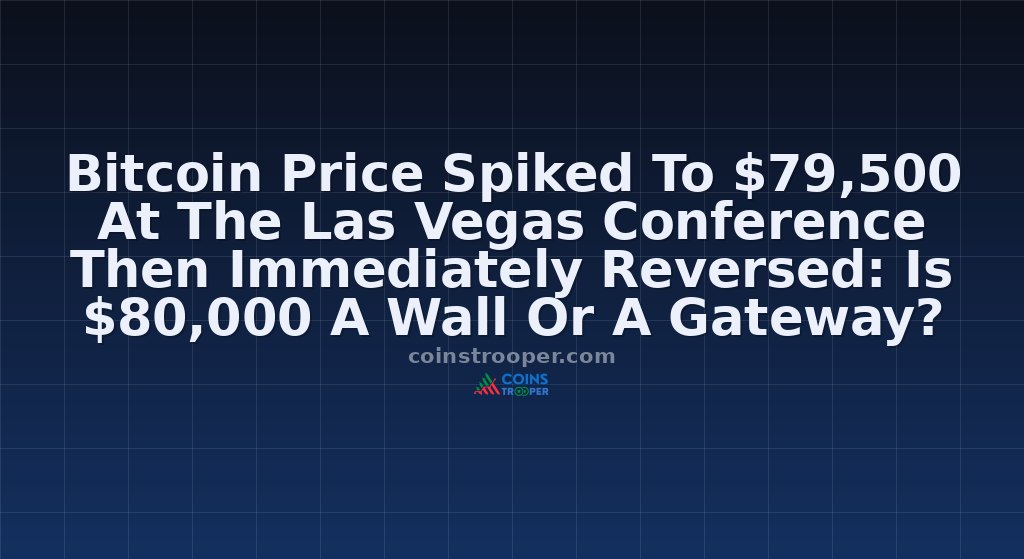 Bitcoin Price Spiked To $79,500 At The Las Vegas Conference Then Immediately Reversed: Is $80,000 A Wall Or A Gateway?