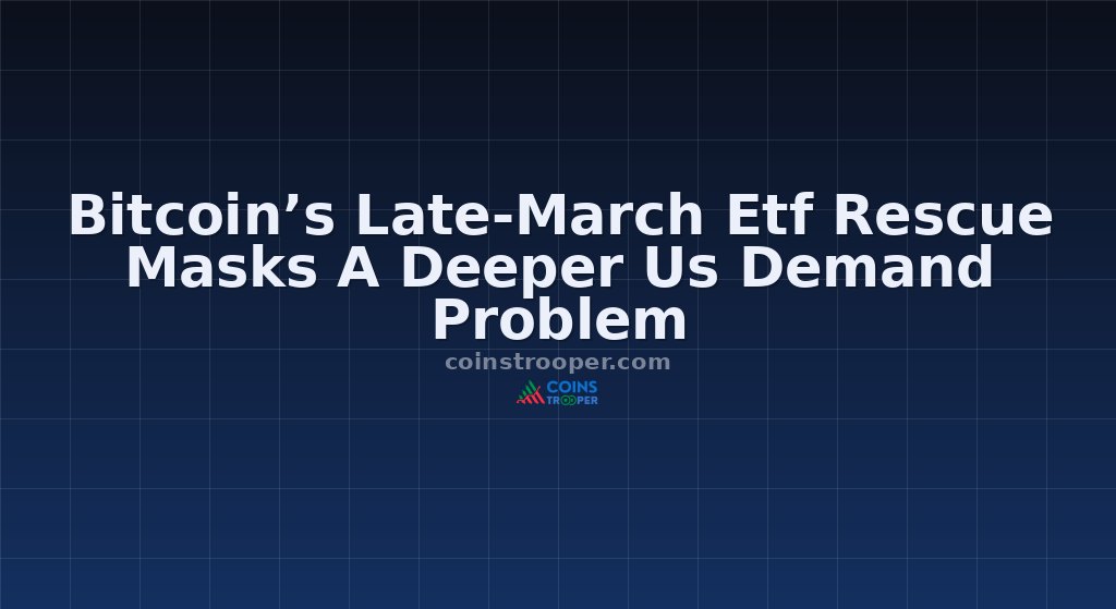 Bitcoin’s Late-March Etf Rescue Masks A Deeper Us Demand Problem