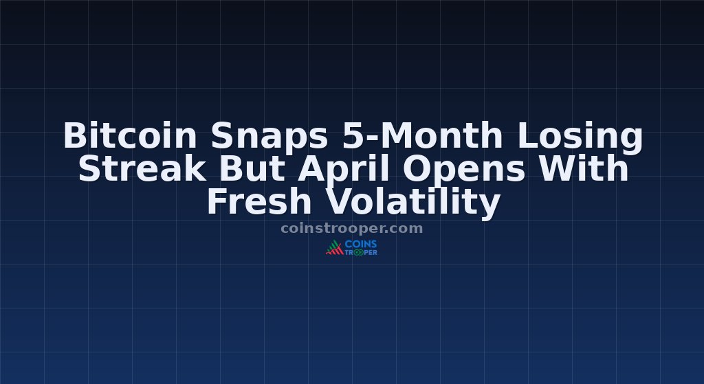 Bitcoin Snaps 5-Month Losing Streak But April Opens With Fresh Volatility