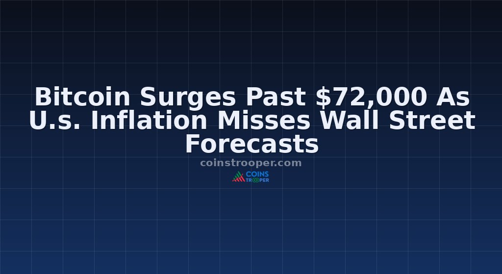 Bitcoin Surges Past $72,000 As U.s. Inflation Misses Wall Street Forecasts