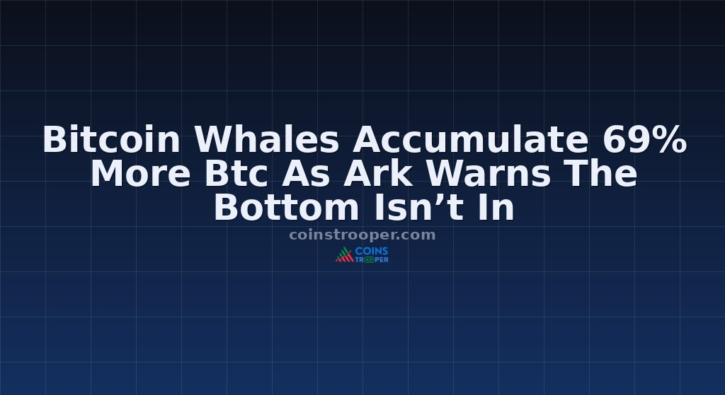 Bitcoin Whales Accumulate 69% More Btc As Ark Warns The Bottom Isn’t In