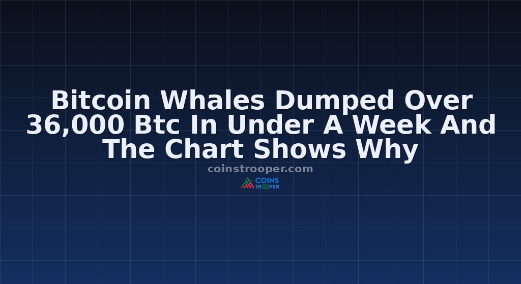 Bitcoin Whales Dumped Over 36,000 Btc In Under A Week And The Chart Shows Why