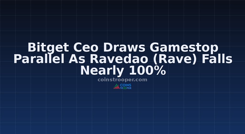 Bitget Ceo Draws Gamestop Parallel As Ravedao (Rave) Falls Nearly 100%