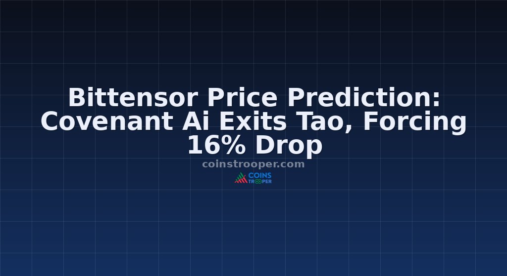 Bittensor Price Prediction: Covenant Ai Exits Tao, Forcing 16% Drop
