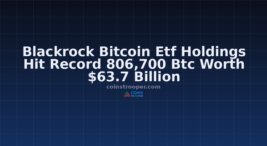 Blackrock Bitcoin Etf Holdings Hit Record 806,700 Btc Worth $63.7 Billion