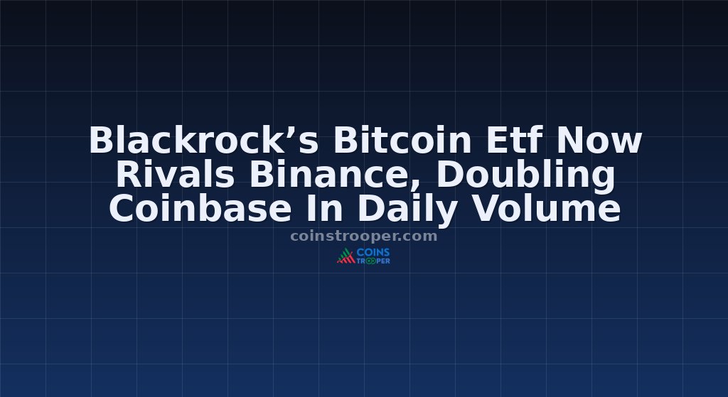 Blackrock’s Bitcoin Etf Now Rivals Binance, Doubling Coinbase In Daily Volume