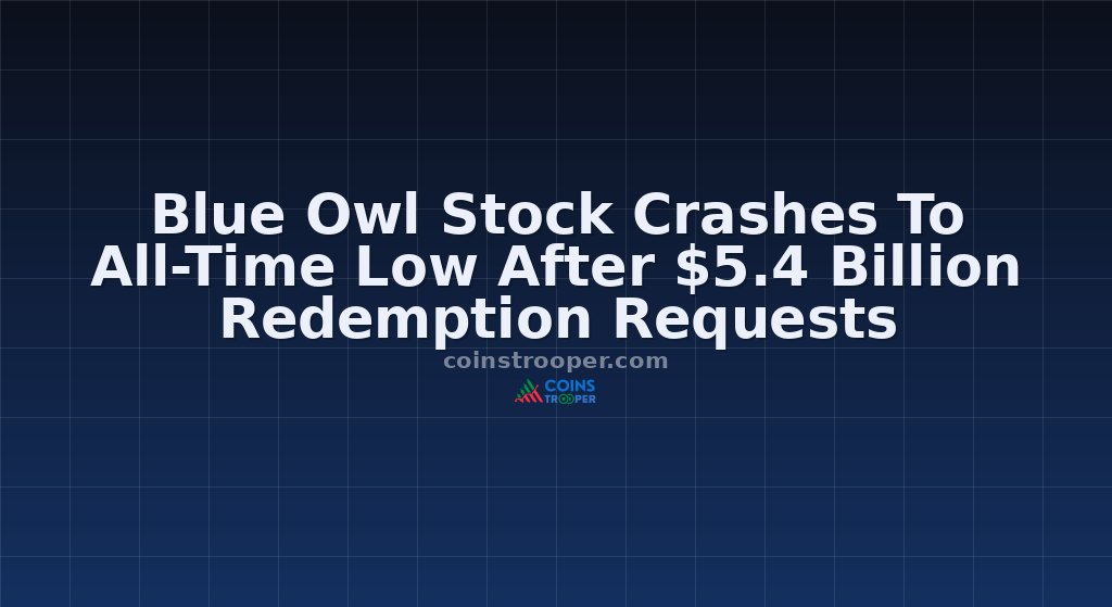 Blue Owl Stock Crashes To All-Time Low After $5.4 Billion Redemption Requests