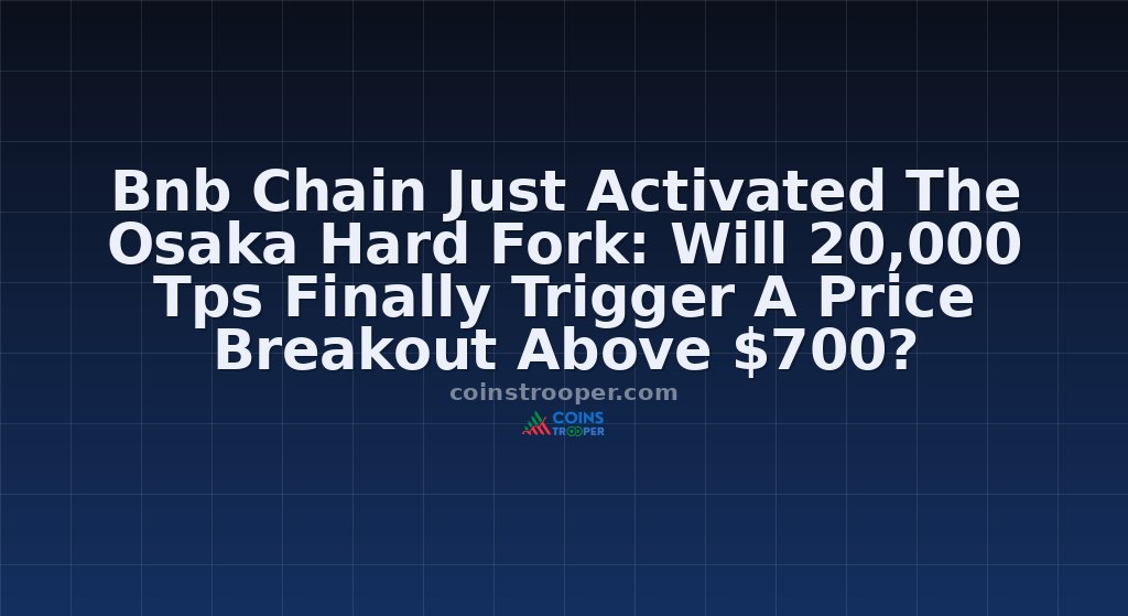 Bnb Chain Just Activated The Osaka Hard Fork: Will 20,000 Tps Finally Trigger A Price Breakout Above $700?