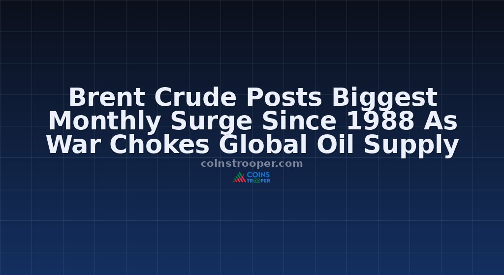 Brent Crude Posts Biggest Monthly Surge Since 1988 As War Chokes Global Oil Supply