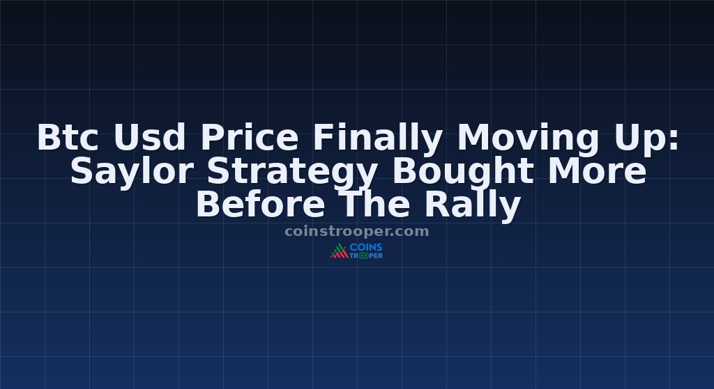 Btc Usd Price Finally Moving Up: Saylor Strategy Bought More Before The Rally