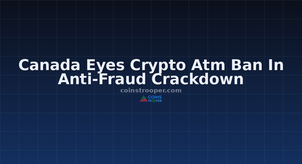 Canada Eyes Crypto Atm Ban In Anti-Fraud Crackdown