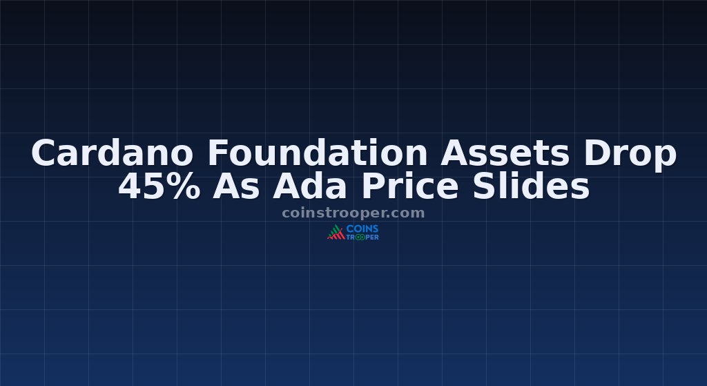 Cardano Foundation Assets Drop 45% As Ada Price Slides