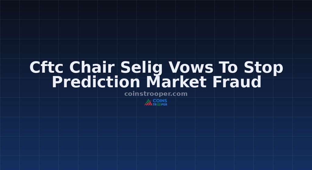 Cftc Chair Selig Vows To Stop Prediction Market Fraud