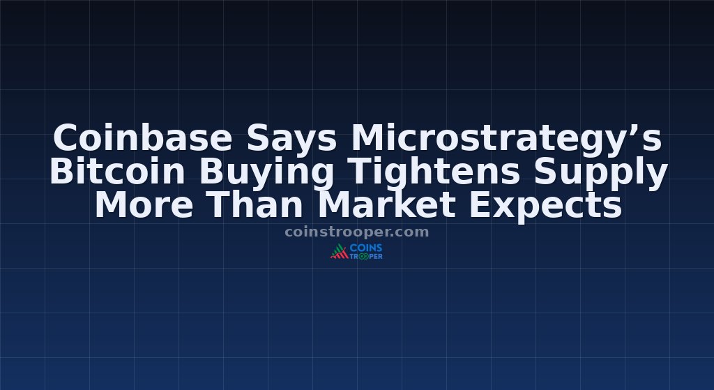 Coinbase Says Microstrategy’s Bitcoin Buying Tightens Supply More Than Market Expects