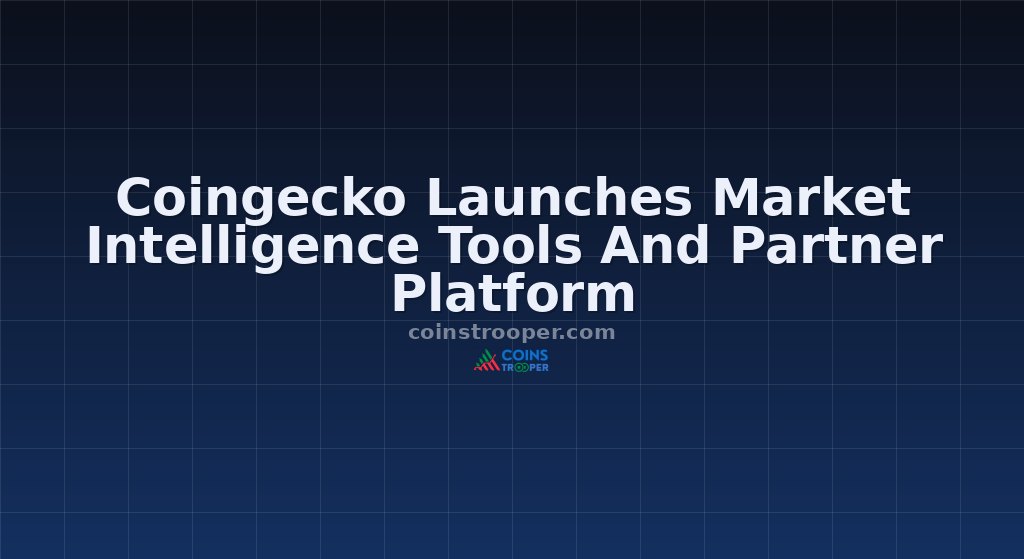 Coingecko Launches Market Intelligence Tools And Partner Platform