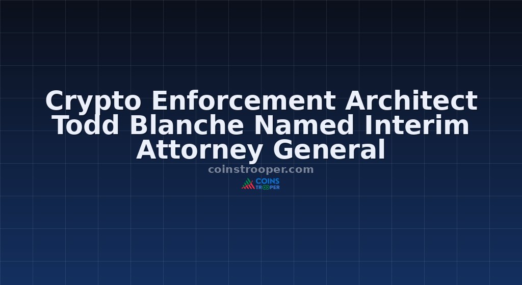 Crypto Enforcement Architect Todd Blanche Named Interim Attorney General
