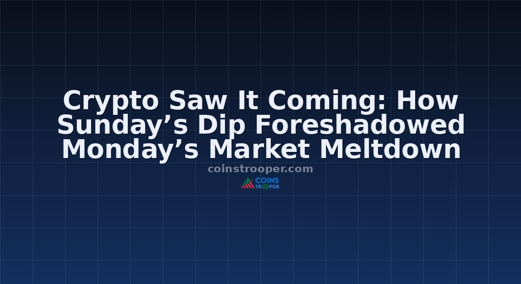 Crypto Saw It Coming: How Sunday’s Dip Foreshadowed Monday’s Market Meltdown