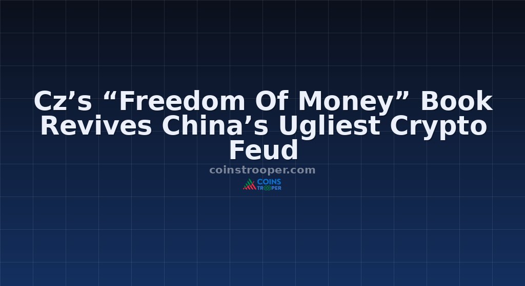 Cz’s “Freedom Of Money” Book Revives China’s Ugliest Crypto Feud